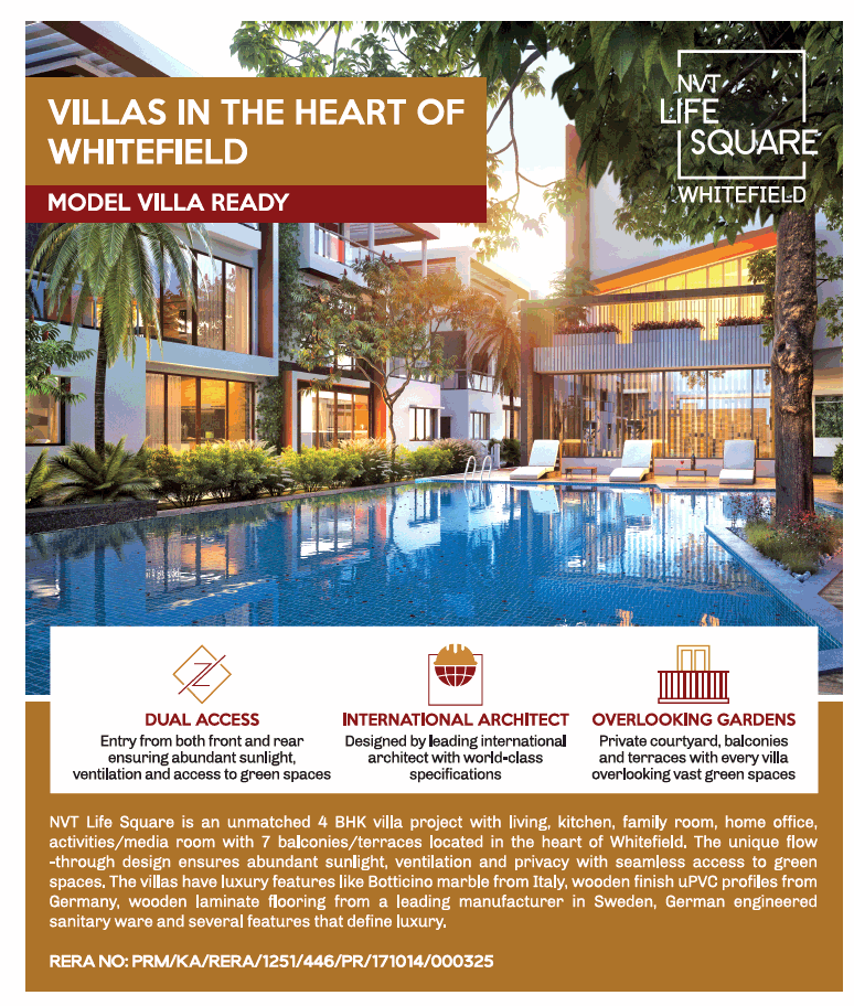 NVT Life Square Model Villa Ready in Whitefield, Bangalore